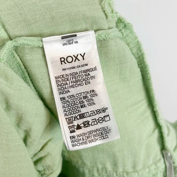 Roxy Sage Green Peplum Top Size Medium - Picture 4 of 5